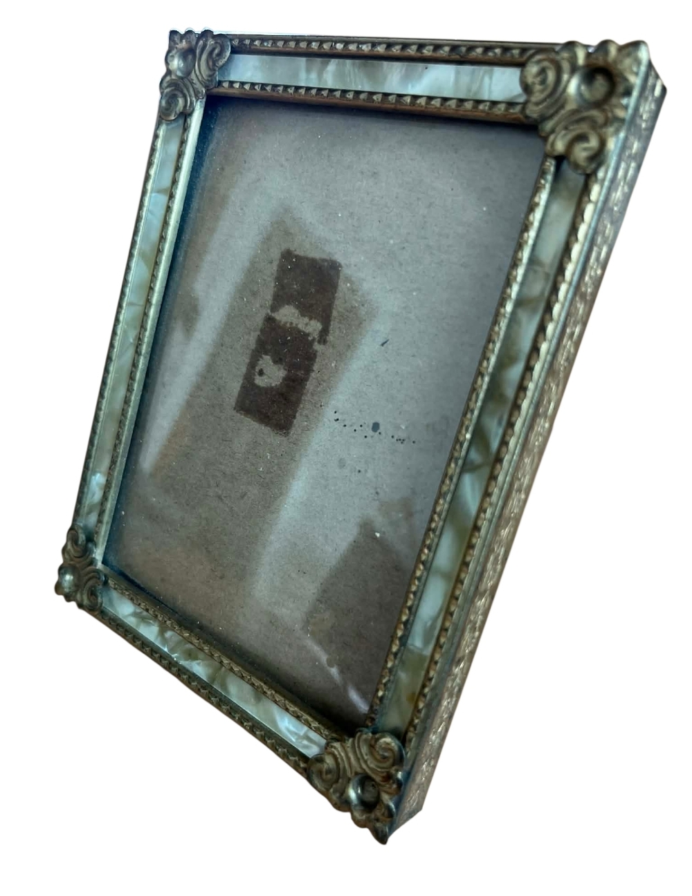 Vintage Hollywood Regency Gilt & Mother of Pearl Picture Frame